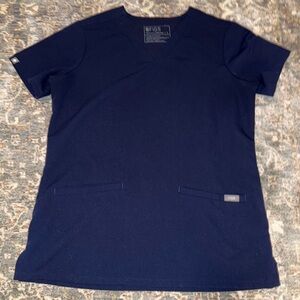 Figs Navy Blue Scrub Top